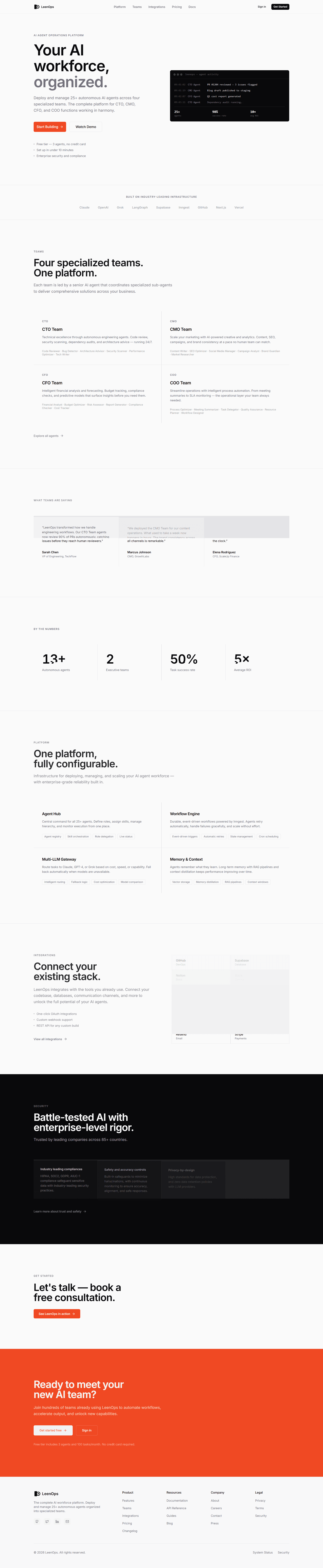 Leenops homepage screenshot
